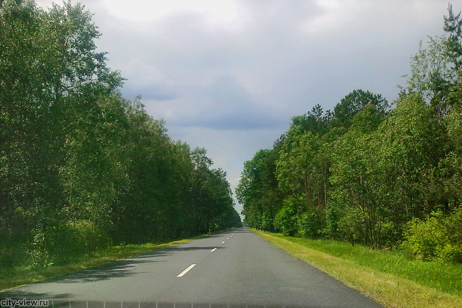 Польша, дорога после границы с Белоруссией, Домачево